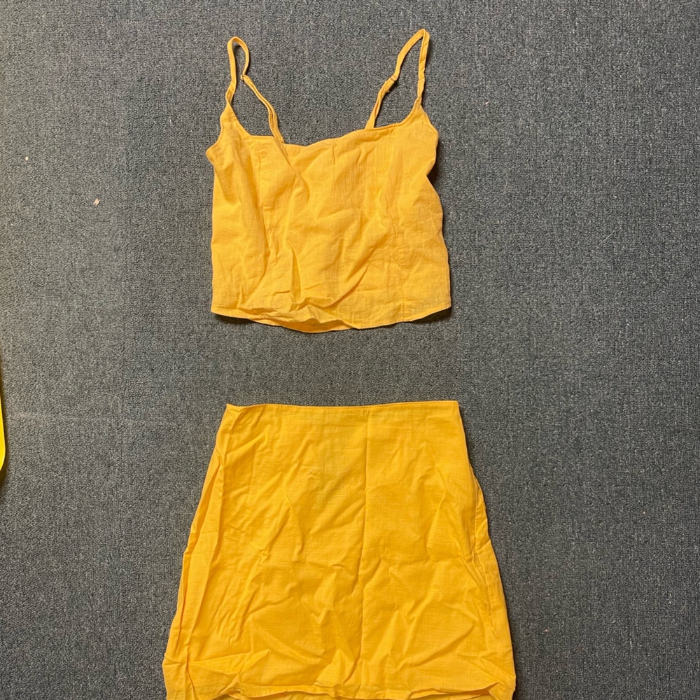 Abercrombie & Fitch Yellow Mini Skirt Set
